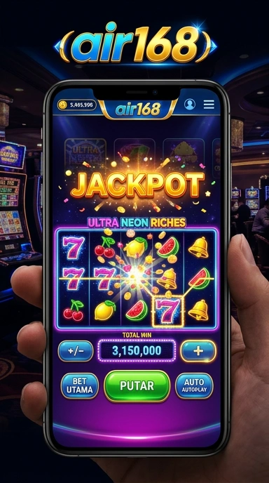 Tampilan utama aplikasi air168 dengan navigasi yang intuitif.